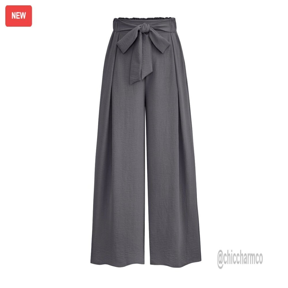 Wide Leg Palazzo Pants High Waisted Loose Fit Lightweight Summer Work Casual